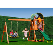 Sportspower Amelia Wooden Swing Set with 2-Person Saucer Swing