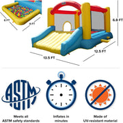 Sportspower INF-2663 12.5' x 13.5' x 6.8' My First Jump N Play with Ball Pit & Air Blower