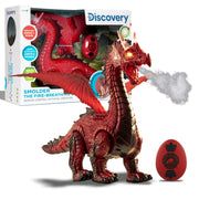 Discovery RC Dragon Smoke Breathing Pet Toy, Infrared Remote-Controlled Walking & Flapping Wings, Red