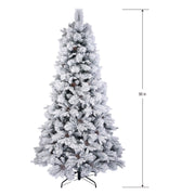Holiday Time 010-1528WR 7.5' Pre-Lit Flocked Bellmont Christmas Tree with Color-Changing LED Lights and Stand