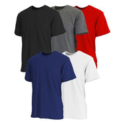 Blue Ice MTJ98005PK Men's Short Sleeve Crew Neck Tee-5 Pack, Size: M-US, Black-Charcoal-Red-Navy-White