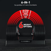 Mikolo AD01 Adjustable Dumbbells Set of 2, 6-in-1 Weight Range 5 to 26.5 lb, Anti-Slip Textured Handle