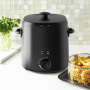 Mainstays 2QT Round Deep Fryer, Black - Adjustable