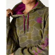 Carhartt Women's Relaxed Fit Midweight Logo Sleeve Graphic Printed Hoodie, Dusty Olive Vintage Camo, Medium, 107267