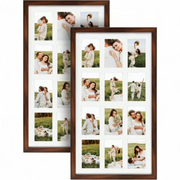 Pic frames Wall Mounted 2-pk brown edge 12 opening 2