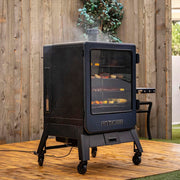 Pit Boss Navigator 6-Series Vertical Pellet Smoker, 2,224 Sq. In. Cooking Space, Wi-Fi and Bluetooth Enabled, Stainless Steel, Black, 11115