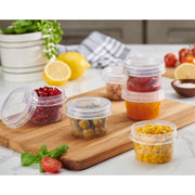 Plasticpro Twist Cap Food Storage Containers, 4 Oz, Clear, Leakproof, Microwave and Freezer Safe, 6-Pack, 124216