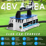 DUOYI 48V 18A Smart Battery Charger, 1250W Fully Automatic Lead Acid Golf Cart Charger, IP67 Waterproof, Trickle Maintenance, Compatible with Club Car QA4818C-B