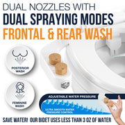 Clean Camper RV Bidet Attachment, Custom Fit for Thetford V VI and SeaFlo Plastic Toilets, Dual Self-Cleaning Nozzles, Easy Installation Kit, White