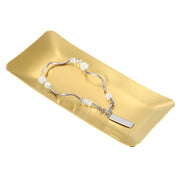 Unique Bargains Decorative Serving Tray, Stainless Steel, Frosted Finish, Rectangular 5.7x2.6 Inch