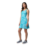 Columbia PFG Freezer III Sleeveless Athletic Dress with Sweat-Activated Cooling, UPF 30 Sun Protection, Ocean Teal Vacay Blooms, Medium, 1538021513M
