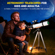 LAKWAR Astronomical Refracting Telescope, 70mm Aperture, 500mm Focal Length, 20-150X Magnification, Adjustable Tripod, Carry Bag, Tele-70500