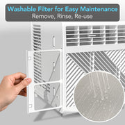 Comfort Zone 5,000 BTU Window Air Conditioner with Adjustable Thermostat, Washable Filter, Dual Fan Speeds, White, CZ12762-6A