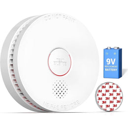 SITERWELL GS509A Smoke Detector with Photoelectric Sensor, 10-Year Product Life, Magnetic Fastening Kit, Low Battery Warning, 85 dB Alarm, Battery Powered