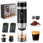 Fimilo Portable Espresso Maker, 3-in-1 Coffee Machine, 20 Bar Pressure, Dual 7500mAh Batteries, Compatible with Ground Coffee and Capsules, Self-Heating, Lightweight