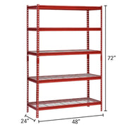 Muscle Rack UR482472WD5-R 5-Shelf Steel Wire Shelving Unit 48