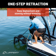 Lippert Pontoon Boat Ladder, Slip-Resistant Steps, Stainless Steel Handrails, Powder-Coated Aluminum, Saltwater Rated, 400 lb Capacity, 2025041871