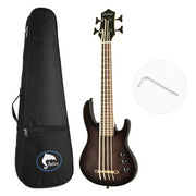 Batking Ukulele Bass Electric Ubass, 4 String Bass Ukelele Fretted with Gig bag in Black