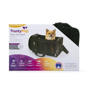 TrustyPup Easy Explorer Pet Carrier Medium, Black With Leak-proof Base