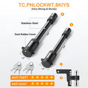 Lafati Adjustable Trailer Hitch, Heavy Duty Aluminum Tow Hitch with 6-Inch Drop/Rise, Fits 2-Inch Receiver, Dual Balls 7500 lb and 12000 lb Towing Capacity, Black, AQ098