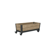 Keter Mobile Garden Planter, Ashwood Resin, Rectangle, 17.5 in W x 43.2 in D x 31 in H, 13.56 cu ft Capacity, Mobile with Wheels, UV and Rust Resistant, 270922