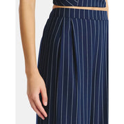 No Boundaries Sweetheart Neck Strapless Tube Top and Wide Leg Pants Set, Dark Navy, XS