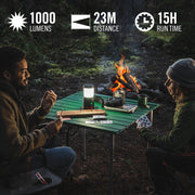 Coast Outdoor Lantern, EAL30R, 1000 Lumen Rechargeable with USB-C Power Bank, Five Light Modes, Black Aluminum