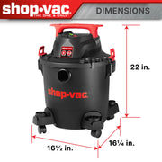 Shop-Vac 8 Gallon Wet/Dry Vacuum Cleaner, 6.0 Peak HP Motor, Stainless Steel Tank, 1-7/8 in Hose, 7 ft Hose Length, 12 ft Power Cord, HL14-C550
