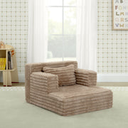 Delta Children Cozee Chaise Toddler Lounger Chair with Supportive Pillow, Light Tan Corduroy