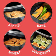 BLACK+DECKER Purify 4QT Air Fryer, Digital LED Touchscreen, 9 Presets, Timer with Auto Shut-Off and Shake Reminder, 1300W, Black, AFBD42-0BD
