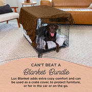 Best Friends by Sheri Calming Lux Donut Cuddler Pet Bed Bundle with Orthopedic Support, Dark Chocolate, Large 36x36, 4977