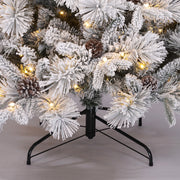 Holiday Time 010-1528WR 7.5' Pre-Lit Flocked Bellmont Christmas Tree with Color-Changing LED Lights and Stand