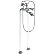 Moen S22105 Weymouth Two Handle Floor Mounted Tub Filler with Hand Shower, Chrome
