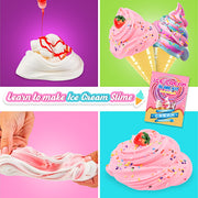 Changqing Slime Making Kit for Girls, DIY Ice Cream-Themed Slime Set with Pink Slime, Molds, and Portable Storage Case