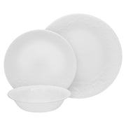 Corelle Bella Faenza Embossed Vitrelle 18 Piece Dinnerware Set White