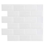 Art3d Peel and Stick Backsplash Tile, White Subway Pattern, 12 x 12 in, 10 Pieces, A17050P10