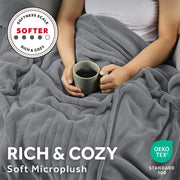 Sunbeam 13705 Electric Heated Bed Blanket Grey Soft Microplush 12 Heat Settings Full 84 x 72