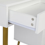 Ktaxon Vanity Table Set with Lighted Mirror for Girls, Women, White - Particleboard and Metal