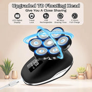 Obacre 5-in-1 Electric Shaver for Women, 7D Floating Head Razor, Waterproof Wet & Dry Cordless Body Groomer with Detachable Heads, Black