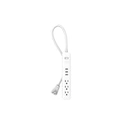 Wyze QMCXB04MB Surge Protector, 3 USB Ports, 3-Outlets, 15A Overload Protection, 4ft Power Cord