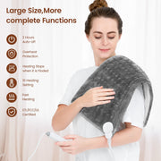 RENPHO Heating Pad for Back Pain Relief and Period Cramps, 12 x 24 in, Gray, 10 Heat Settings, Auto Shut-Off R-U005