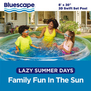 Bluescape 8 ft Transparent 3D Above Ground Round Pool with 2 Pairs of Goggles, Ages 6 and Up, P10108308