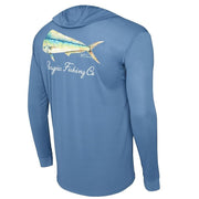 Pelagic Aquatek Goione Mahi Hooded Long-Sleeve Shirt for Men, Petrol, XXL