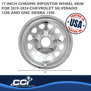 Coast to Coast Accents IWCIMP100X  Wheel Skin; IMPOSTOR ; 17 Inch; 12 Hole; Snap-On, Chrome