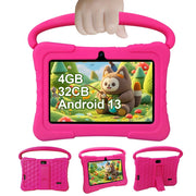 Tedupee Kids Tablet Android 13 Quad Core Processor 4GB RAM 32GB Storage 7-Inch HD Touch Screen WiFi Bluetooth Blue