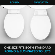 Bemis U2998SLP 000 Mayfair One Fit Plastic Toilet Seat, Universal Fit for Round and Elongated Toilets, White
