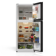 TCL TRT12T4AB 11.6 Cu Ft Counter-Depth Refrigerator with Freezer, Black, Adjustable Glass Shelves, Humidity-Controlled Crisper, Reversible Door Hinges, TRT12T4AB
