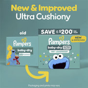 Pampers Baby Dry Diapers, Size 5, 128 Count, Leakproof Protection, Hypoallergenic, Wetness Indicator