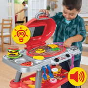 Play-Doh G05005L0 Sizzlin' Grill Toy Playset with Interactive Lights and Sounds, 17 Accessories, 10 Vibrant Colors, Kid-Sized, 29-Inch Tall
