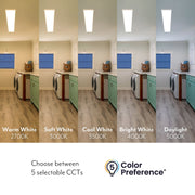 ETI SSL C05025301A ETI 4 Ft. Modern LED Linear Flush Mount with 5 Color Temperatures (2700K, 3000K, 3500K, 4000K, 5000K)